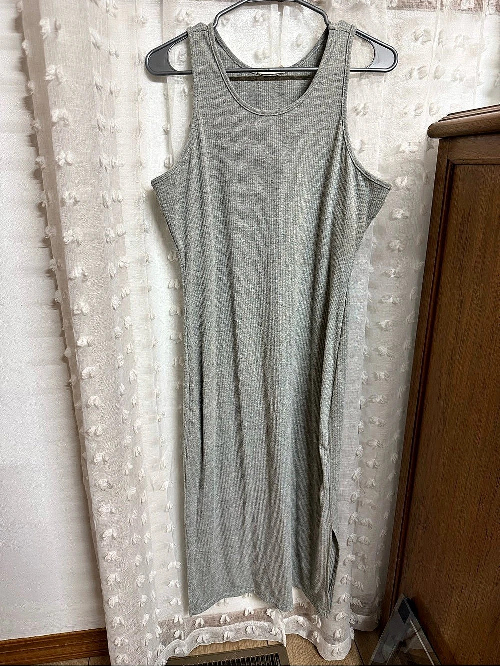 Beeson River Gray Ribbed Maxi Dress - Large - Like New